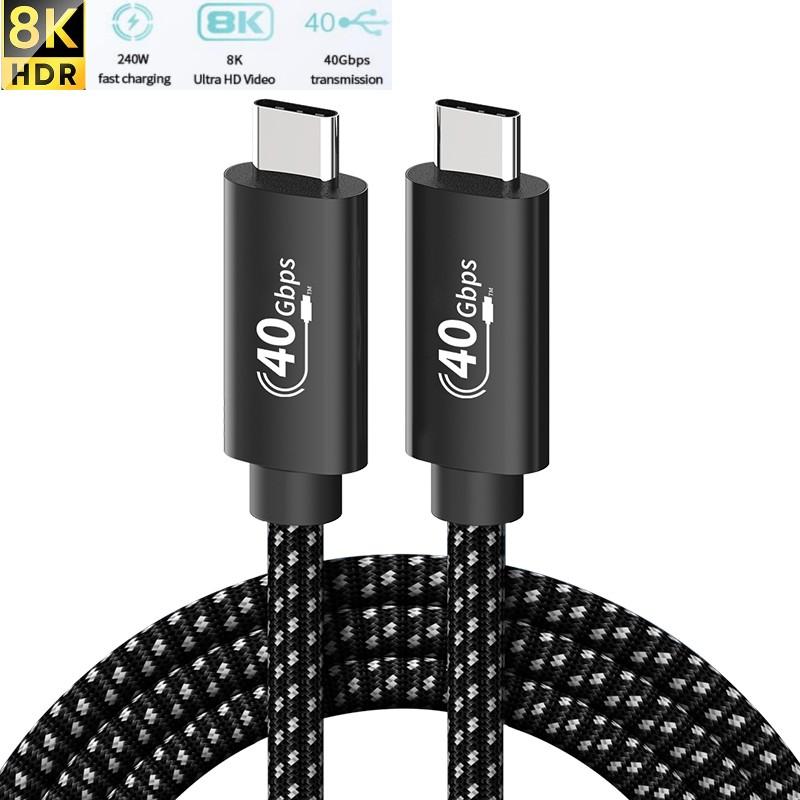 Thunderbolt 4 Coaxial High Speed 40Gbps PD240W USB C Data Cable