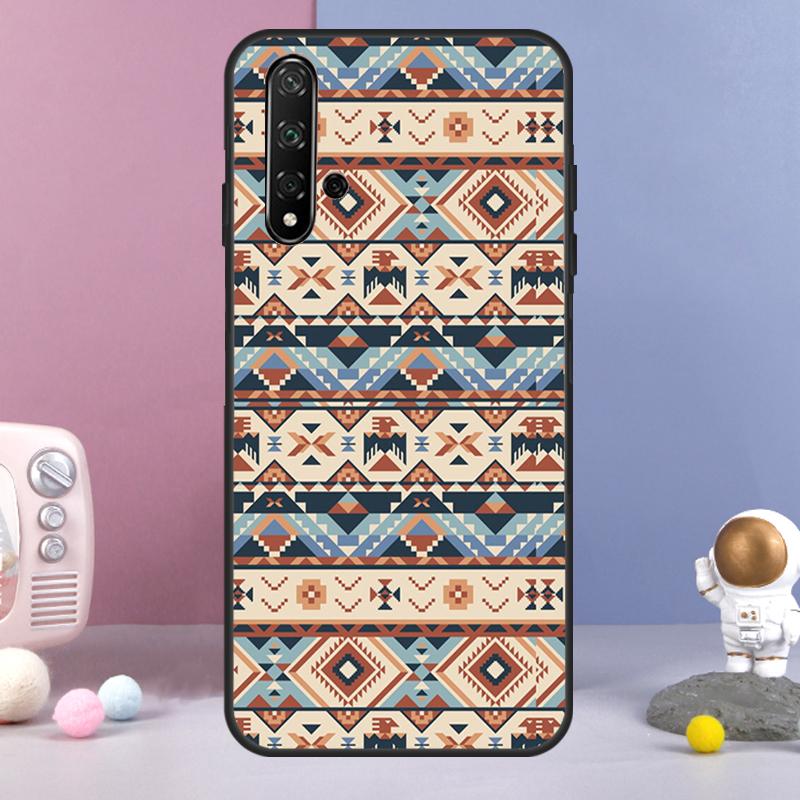 Native american seamless tribal Boho For Huawei Nova 7i 8i 11i 12i 12s Y73 Y70 Y90 Y60 Y72 Y61 Y91 9 10 SE P30 Pro P40 Lite Case