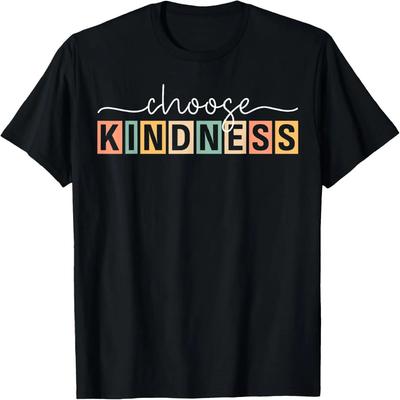 Välj Vänlighet Retro Trendig Dam Herr Var Snäll Inspirerande T-shirt