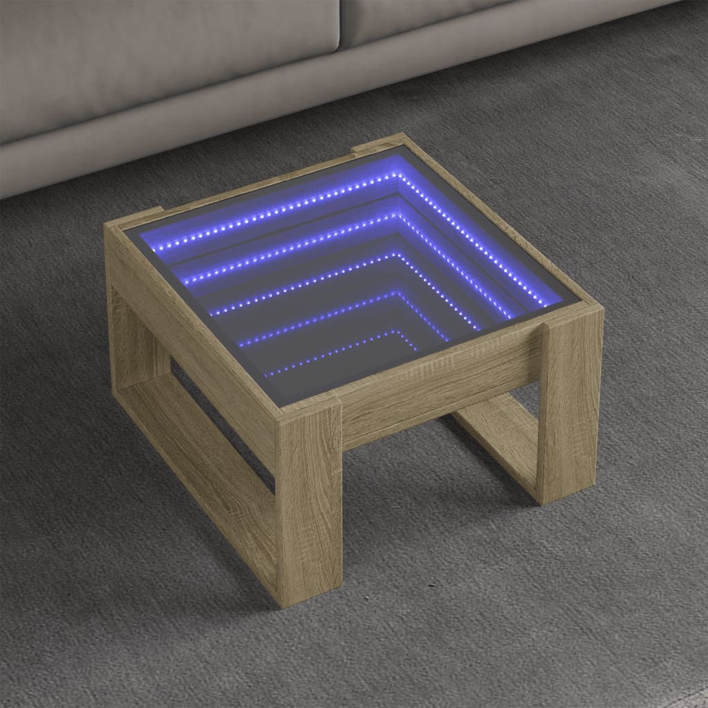 Infinity LED Coffee Table in Sonoma Oak 50 x 53 x 30 cm
