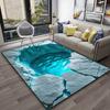 2D Broken Ground Cracked Hole Rug Non Slip Mat for Living Room Bedroom Modern Home Decor Realistic Earthquake Crevasse Design