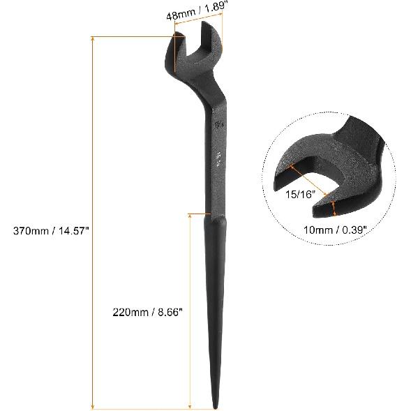 HARFINGTON Single Open End Spanner Wrench 15/16-inch 15 Degree Angle Single Open End SAE Construction Spanner Wrenches with 60°Offset Handle for