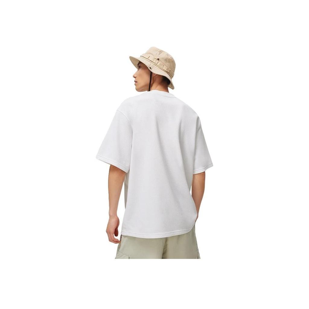 Li Ning CF Adventure Series Wild Fun Letter Mountain Peak Print Round Neck Short Sleeve T-Shirt Unisex Tops Standard-White AHST539-4