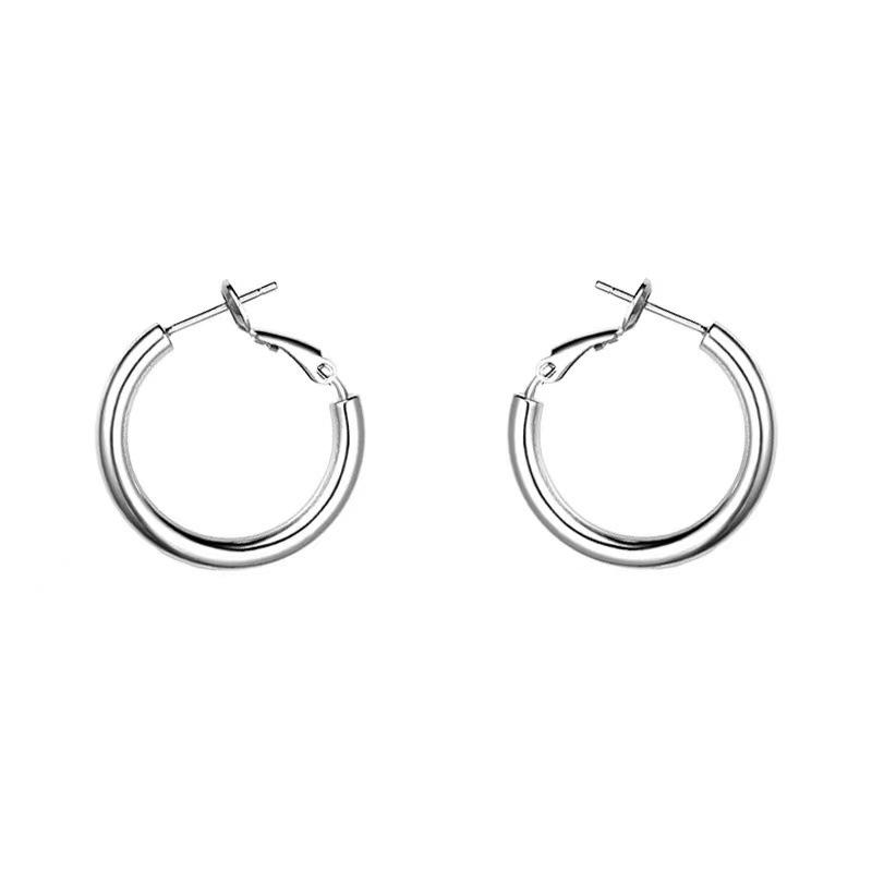 2023 New Style High-End 925 Sterling Silver Hoop Earrings for Women - Plain Design