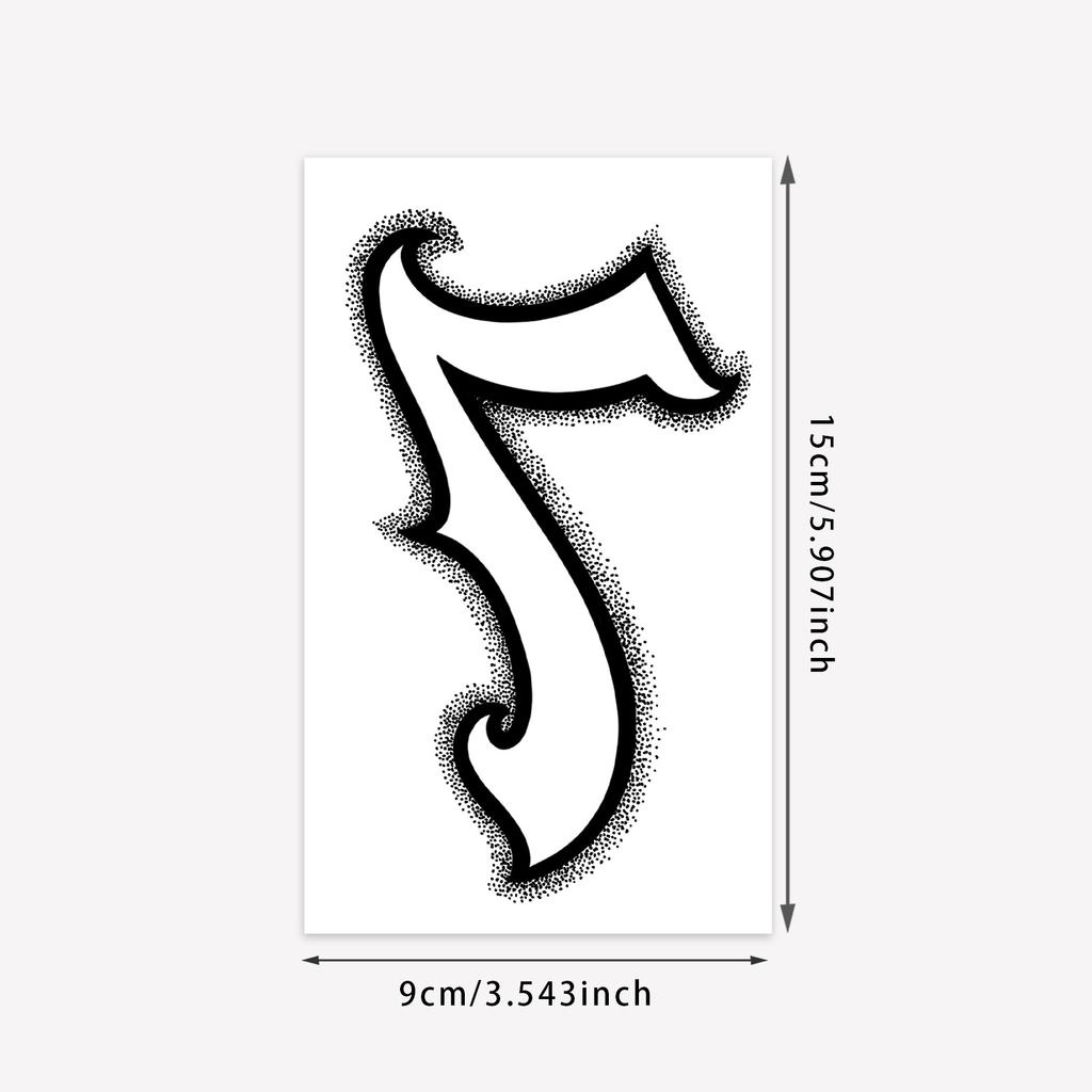 Digital 7 Tattoo Sticker Waterproof, Long-Lasting, Advanced Sense Of Personality, Simple And Domineering Men'S Tattoo Sticker