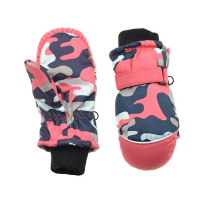 1 Pair Kids Mittens Winter Waterproof Warm Gloves with Hook Sports Gear Protective Tools Ski Supplies Adorable Printed Patterns