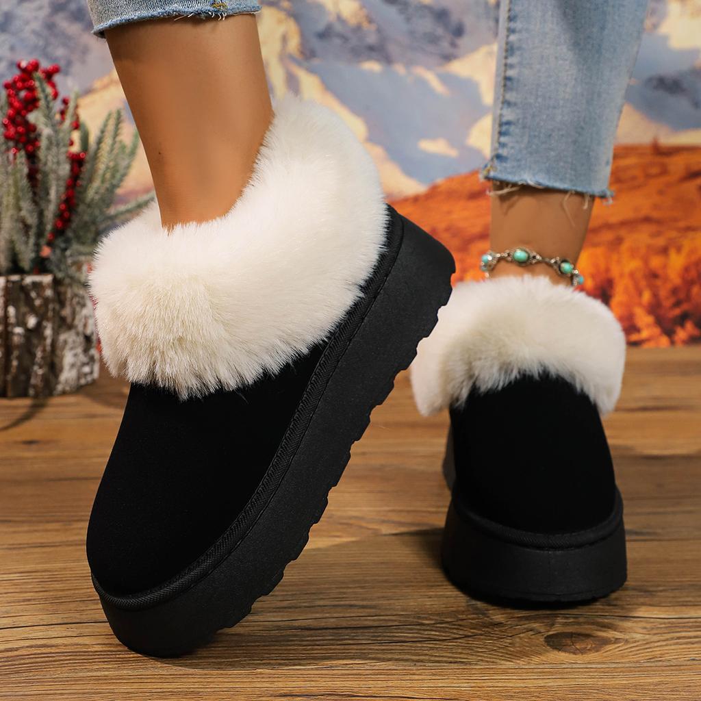 2024 New Warm Boots Women's Winter Flat Shoes Short Plush Ankle Snow Boots Casual Shoes Sports Suede Botas