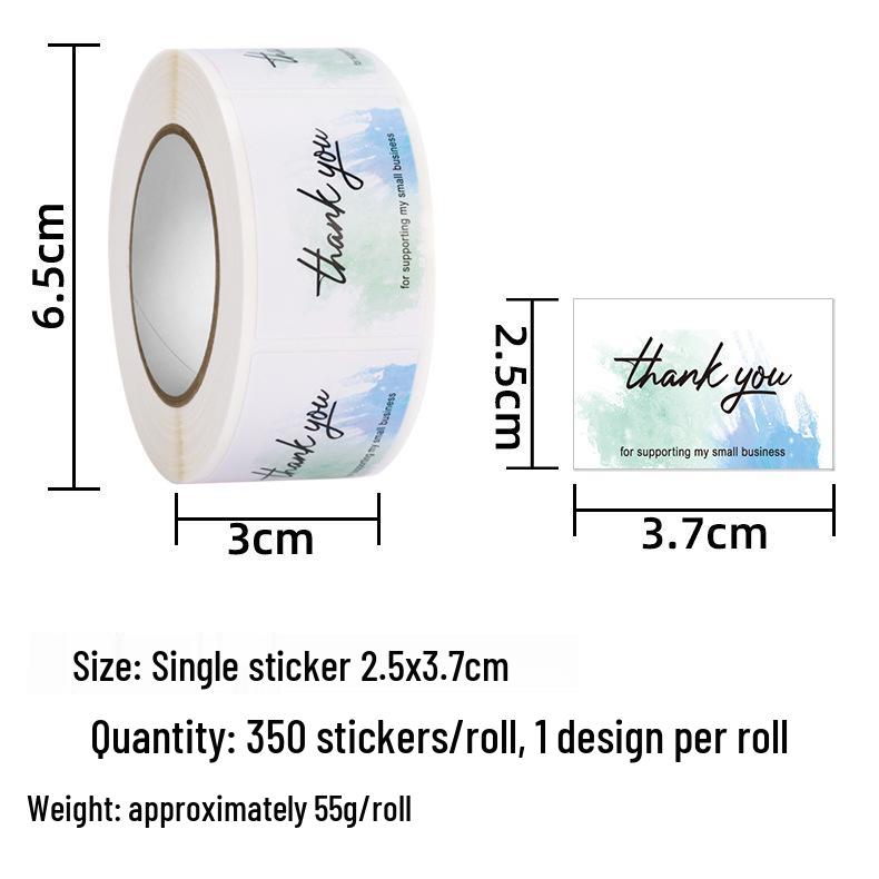 350pcs Rectangular 'Thank You' Adhesive Sealing Labels