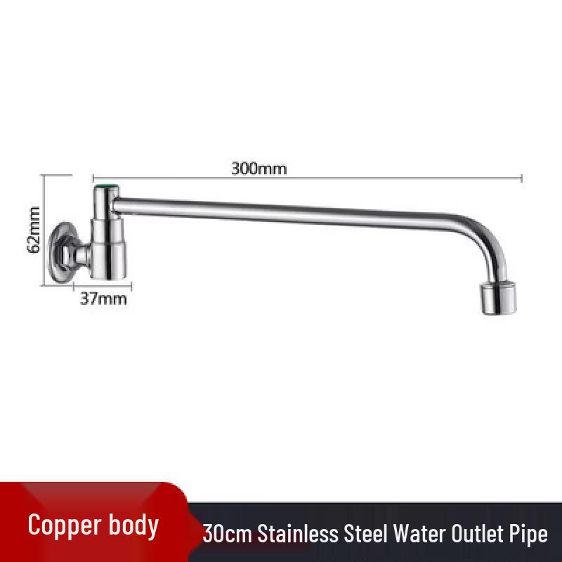 Commercial Copper Wall-Mounted Swing Kitchen Faucet