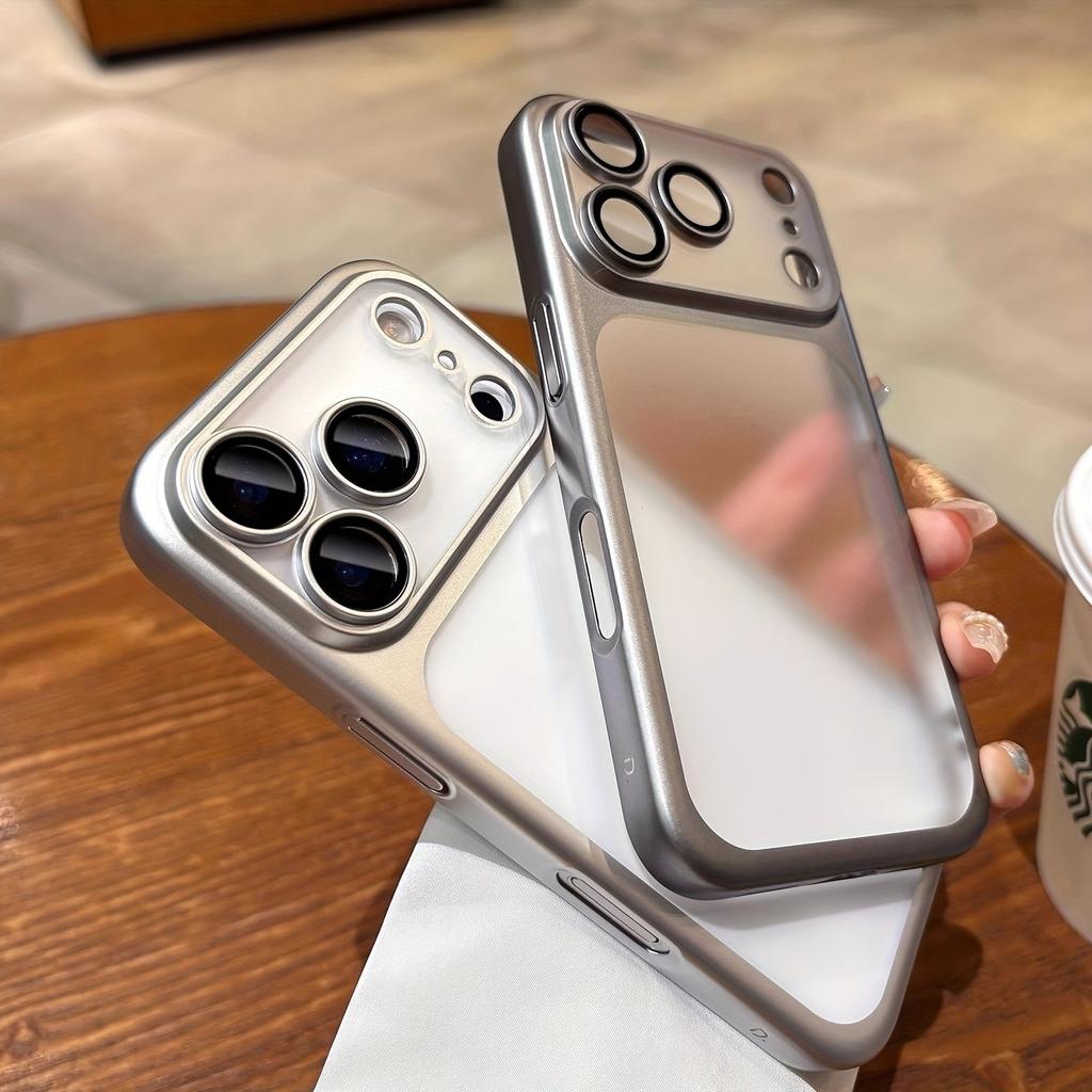 Luxury Matte Bumper Shockproof Phone Case For iPhone 17 15 16 14 13 Pro Max 17Pro 16Pro Air Lens Protection Frosted Back Cover