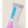 Gymshark Running Elite Crew Sock Single White Brand Blue Sour Pink I1c4o Wd35