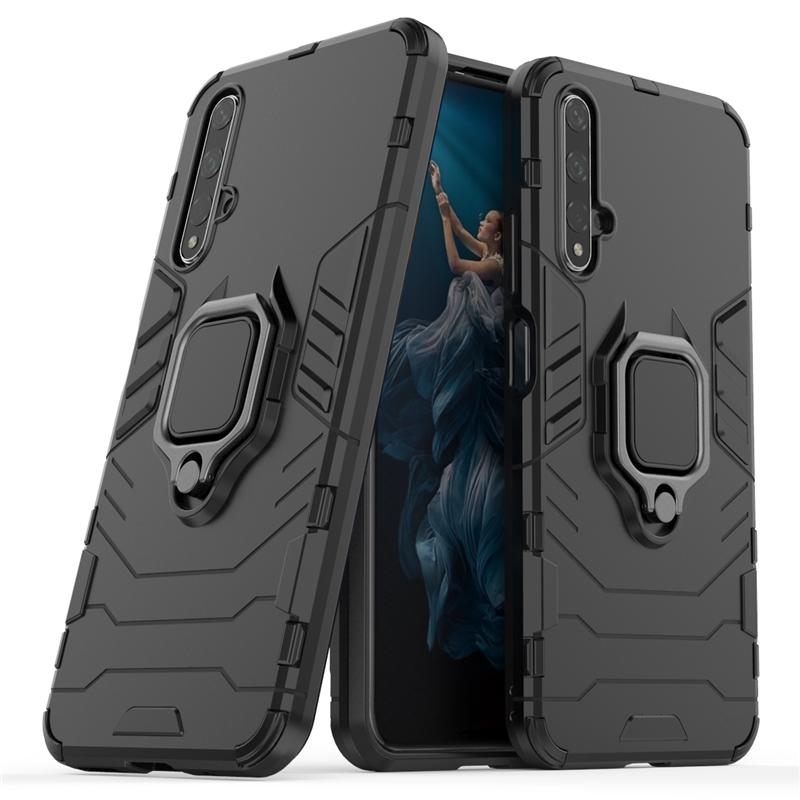 For Huawei Honor 20 Case Matte Matel Finger Ring Kickstand Hard Phone Bag Case For Huawei Honor 20 Pro Cover For Honor 20 Lite