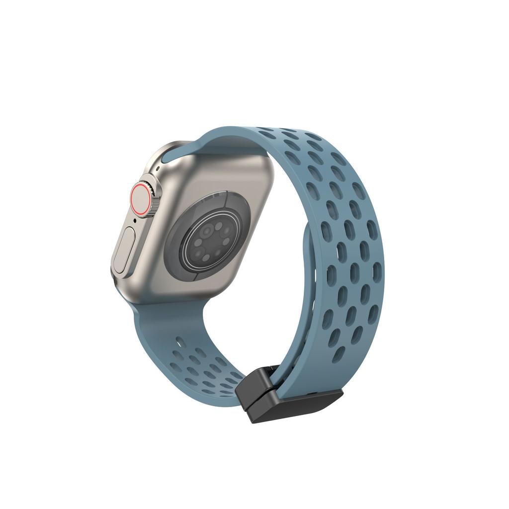 Curea de ceas din silicon pentru Apple Watch- Curea de ceas sport cu cataramă pliabilă magnetică respirabilă pentru iWatch Ultra/9/8/7/6/5/4/3/2/1/se/2022 49mm 45mm 44mm