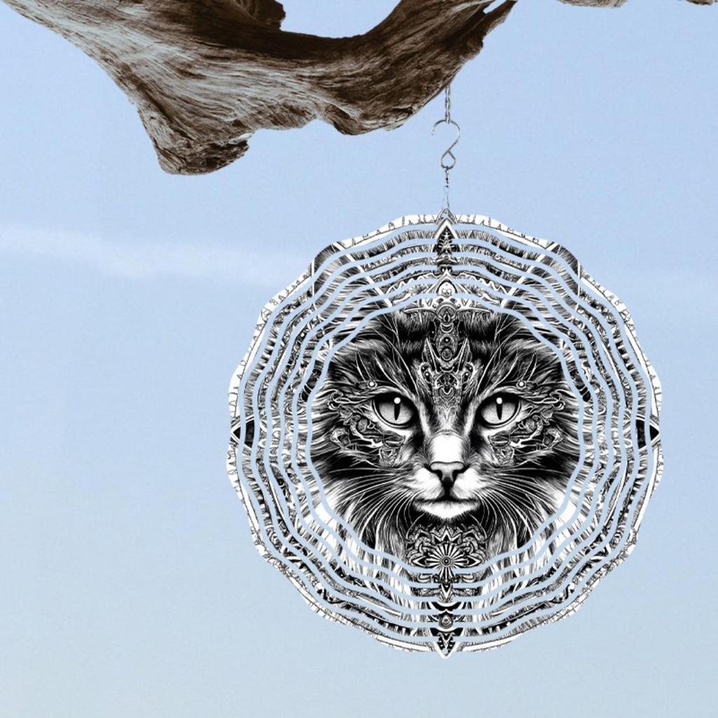 2D Mandala Flower Metal Wind Spinner - 360° Rotating Hanging Garden Decor, No Battery Needed, Wind Spinners Outdoor