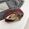 Burgundy Women Chain Shoulder Side Bag PU Leather Handbag And Purse Vintage Luxury Brand Lady Flap Sling Bag