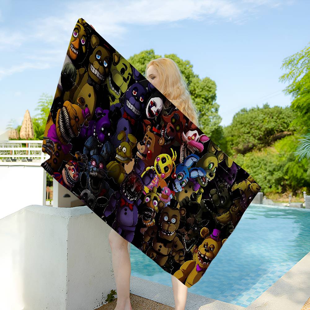 

F-Fnaf F-Five-N-Nights-At-F-Freddys Anime Bath Towel Microfiber Soft Water Absorbing Breathable For Kids Cartoon Beach Towel W30*H60(CM)