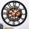Farmhouse 25cm Circular Iron Wall Clock with Natural Finish