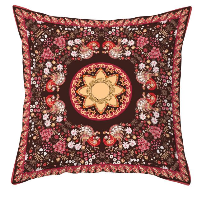 Mandala Ethnic Style Printed Peach Skin Velvet Pillowcase, Bohemian Home Pillow and Cushion Cover