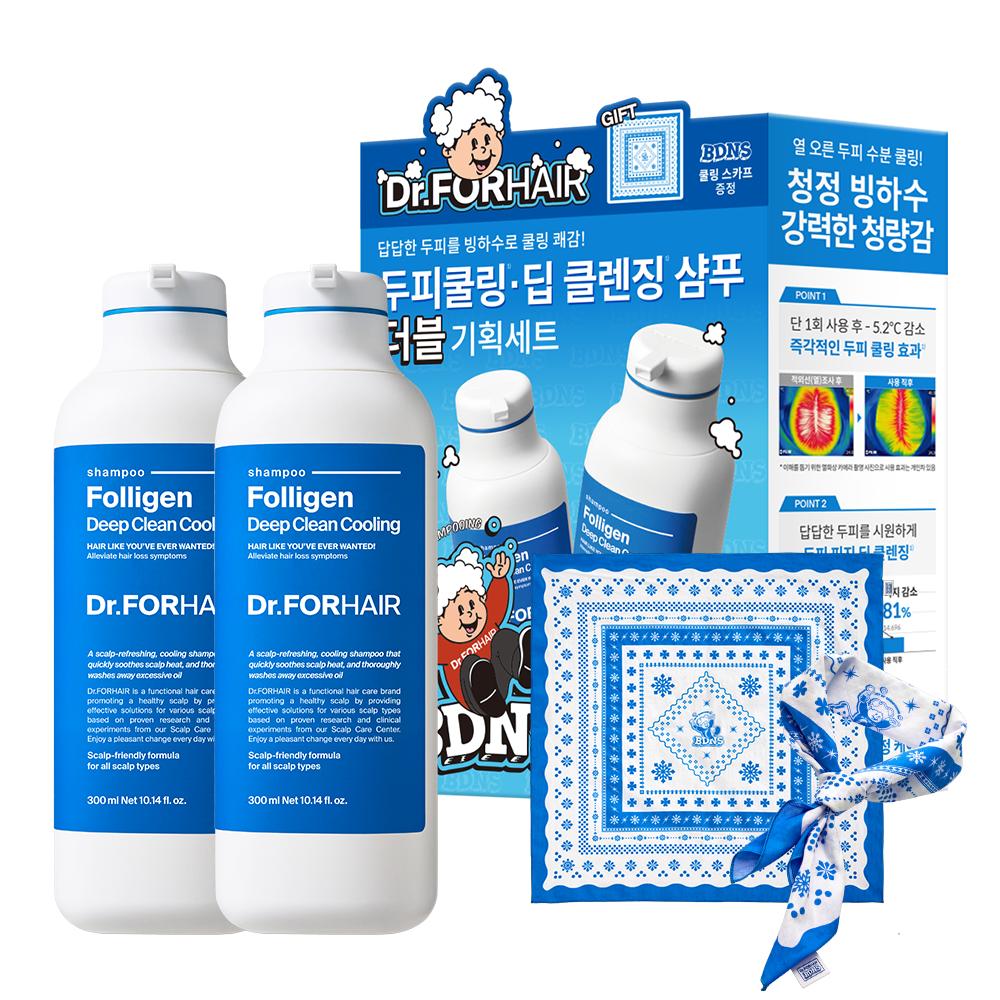 DR.FORHAIR Folligen Deep Clean Cooling Shampoo 300ML+70ML Planning/Deep Cooling Care Hair Loss Relief Scalp Cooling