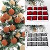 Vibrant 6cm Velvet Christmas Ornaments Set Of 12 Colorful Plastic Tree Decorations