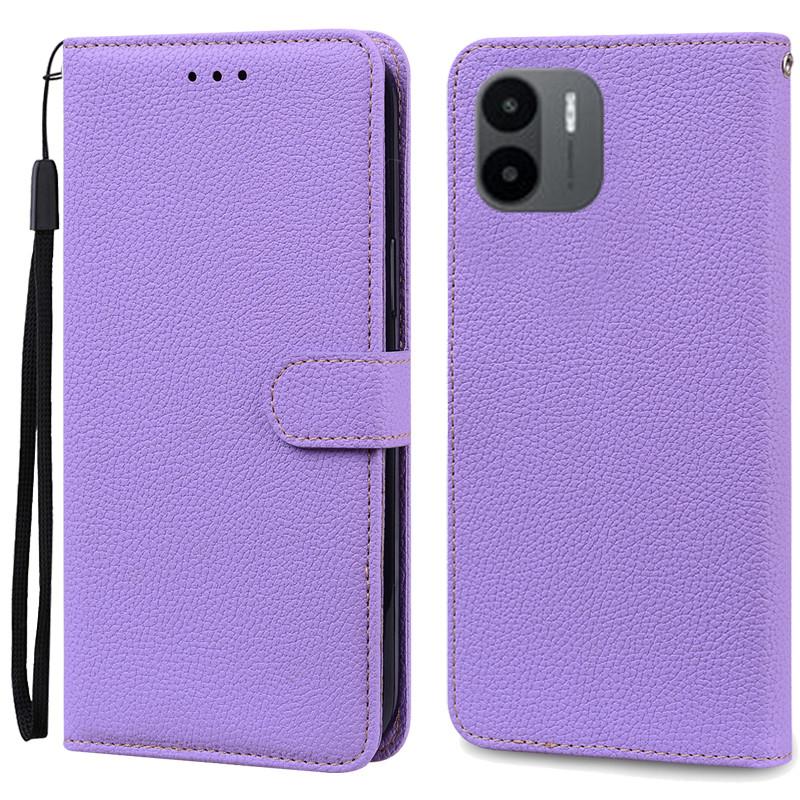 

Для Redmi A1 Чехол Xiaomi Redmi A1 Флип Кошелек Кожаный Чехол Для Xiaomi Redmi A1 RedmiA1 A 1 Book Phone Cover Fundas Shell Capa For Xiaomi Redmi A1 светло-фиолетовый