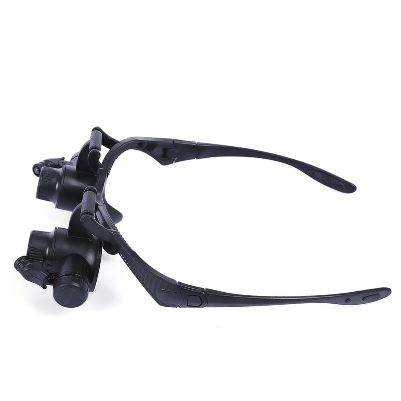 Wearing Magnifying Glass With Led Lights 10x 15x 20x 25x Magnification Loupes Jeweler Motherboard Font Magnifier