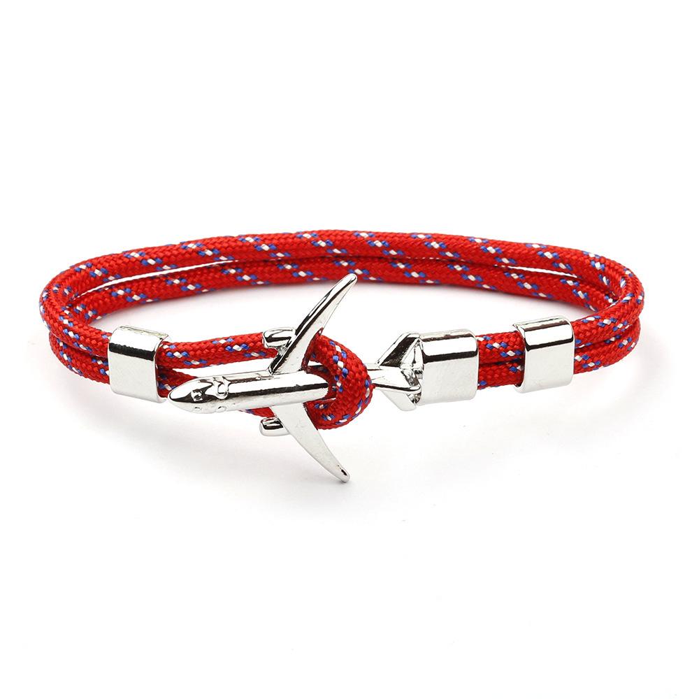 European & American Trend Anchor Men's Airplane Bracelet with Polyester Rope