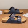 Fashion Men's Sandals Classic Leather Slippers 2025 Summer All-match Flats New Soft Soled Slippers Lightweight Outdoor Men's Slippers