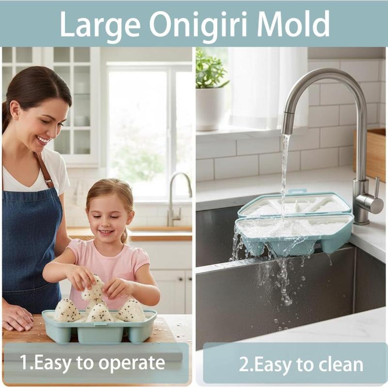 6 Grids Sushi Mould Triangle Bento Box Kitchen Party Supply Mold Tool Onigiri Rice Ball Bento Machinenori Kitchen Accessories