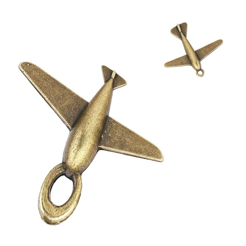 Antique Brass Airplanes Pendant Necklace Flight Attendant Costume Accessory Airplanes Necklace Flight Attendant Necklace