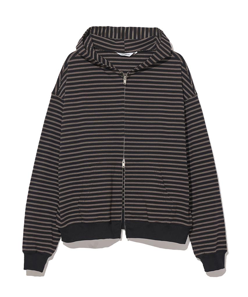 Partimento Multi-Stripe Zip-Up Hoodie Black