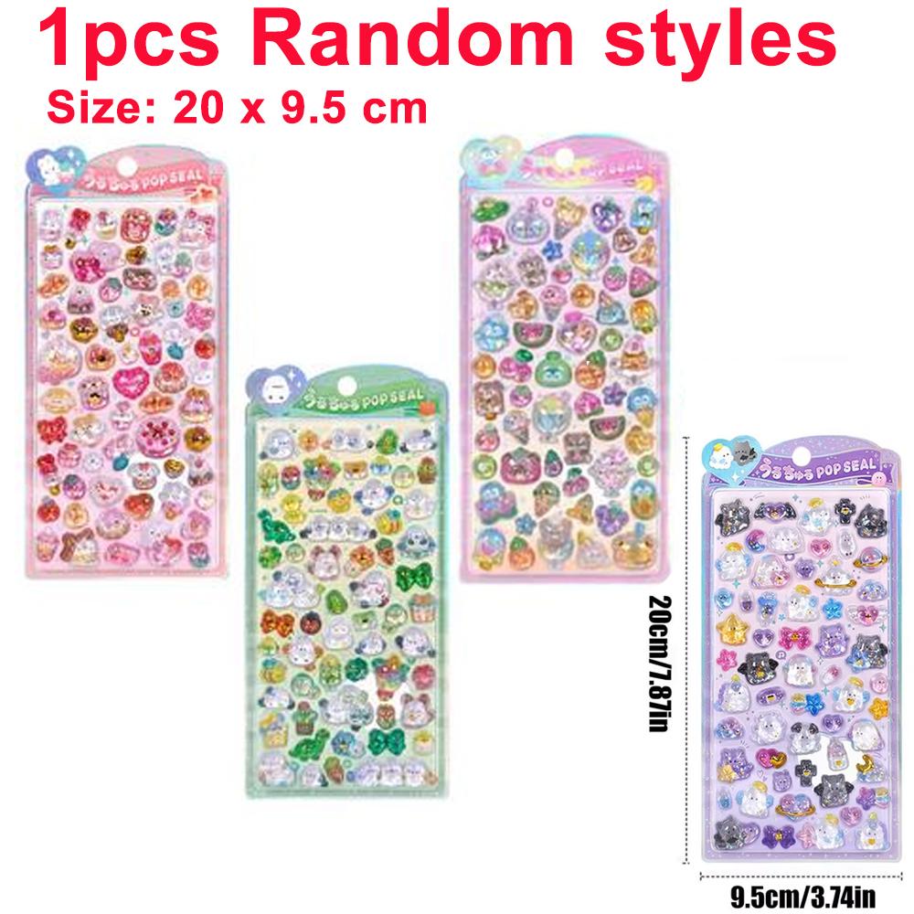 

3D Animal Stickers Japanese style Crystal Decals for Kids Crafts Phone Decor stereo cute Scrapbook Journal Sticker Supplies 1pcs