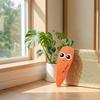 Squeaky Carrots Dog Toy Plush - Interactive Vegetable Toy with Crinkle Paper, Perfect for Indoor Fetch Games & Chewing Fun Less