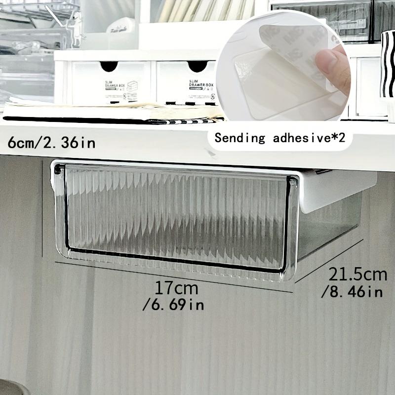 Under-Desk Drawer Organizer - Lightweight PET Storage Box for Office and Student Desks, Wall-Mounted Design