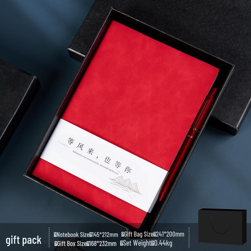 Maßgeschneidertes Business-Notizbuch aus weichem Leder mit Stifthalter