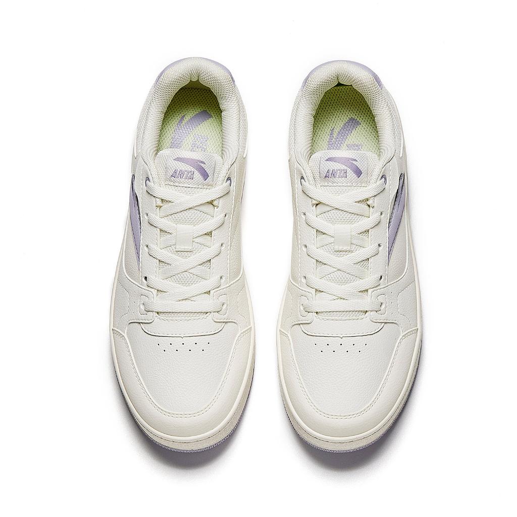 Anta Original 2 Abrasion Resistant Lightweight Low top Skateboard Shoes Women's White Purple 922548068-4