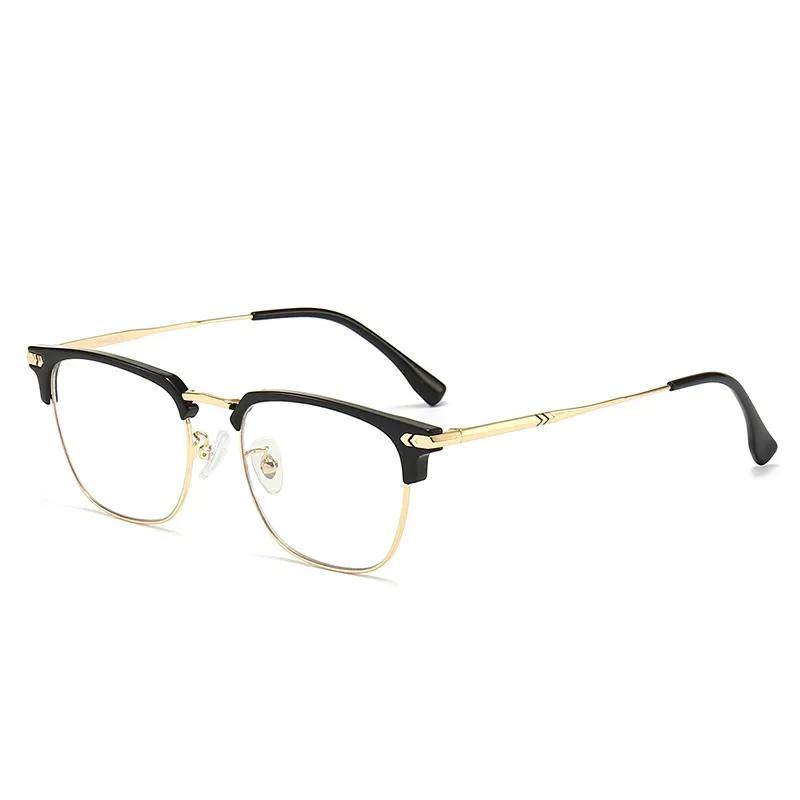 Retro Anti- Blue Lightweight Eyeglasses Square Metal Half Frames Glass Male Female Computer Goggles Eyewear Optical Spectacle Glasses