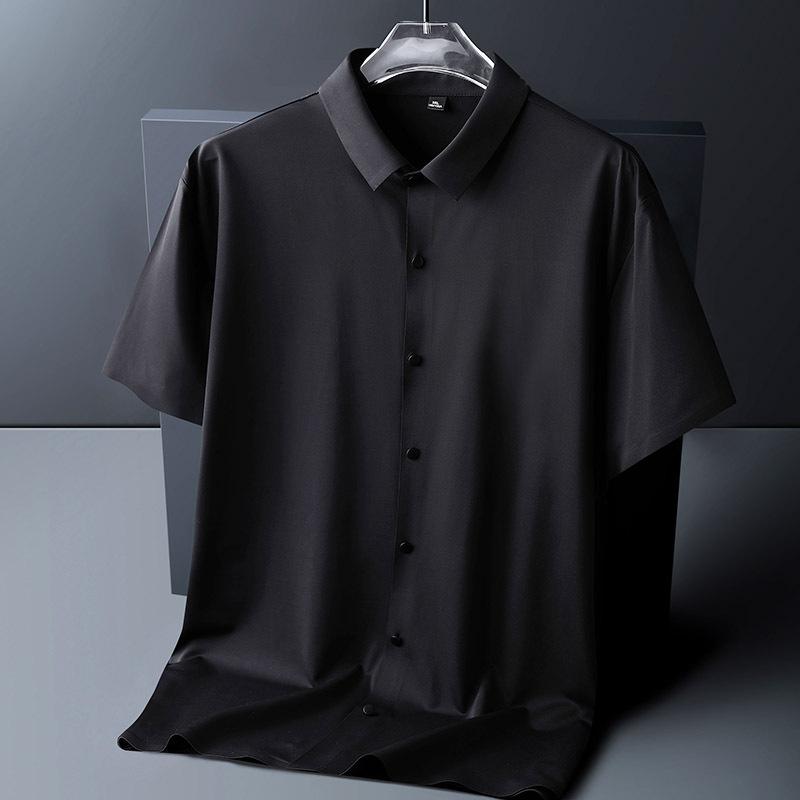 

Business Ice Silk Traceless Men s Short Sleeve Polo Shirt Ice Silk Quick Drying High Quality Men s Shirt M-8XL 8XL чорний