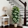 Una Planta Grande Artificial de Hierro Malayo de 47.24 Pulgadas de Alto con 24 Hojas Realistas Hechas de Plástico Duradero Adecuada Para Decoración Interior/exterior