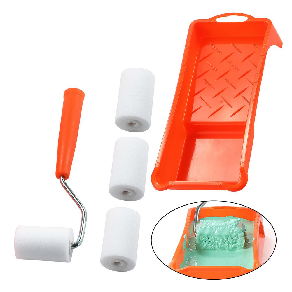 2 Inch Small Paint Roller Kit High-Density Foam Paint Roller  Paint Tray Liner