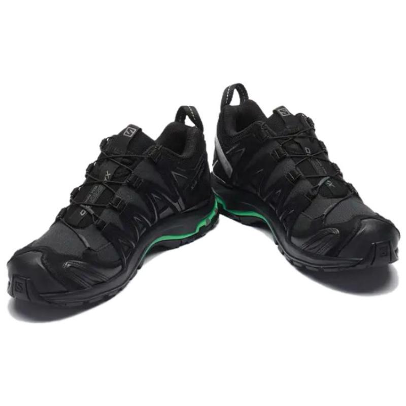 SALOMON XA PRO 3D Pelle Scamosciata Resistente all'Abrasione Basse Scarpe da Esterno Unisex Nero Verde Sneakers 474783