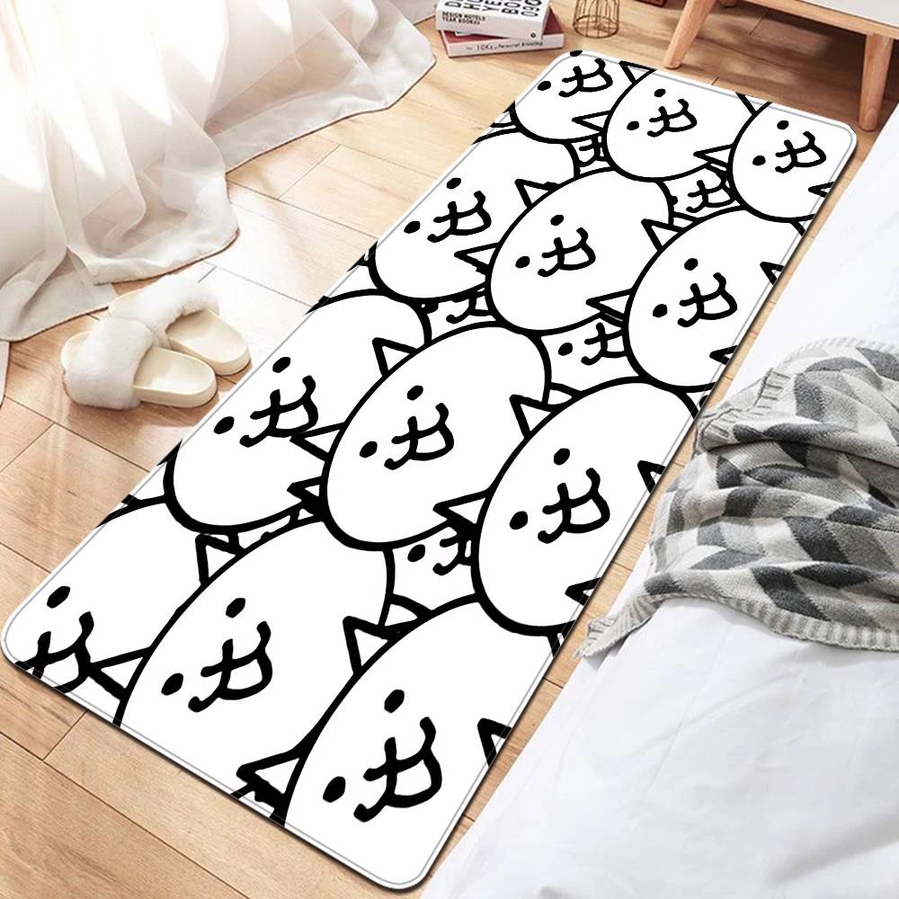 

Cute Battle Cats Hallway Carpet Non-Slip Laundry Room Mat Laundry Decor Balcony Child Living Room Toilet Rug 40x60cm