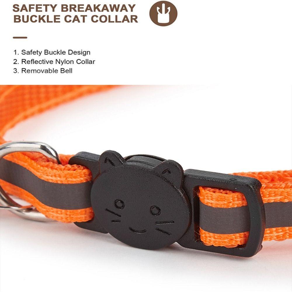 Detachable Bell Cat Collar with Reflective Strip Pet Tracker Accessories Pet Collar for AirTag