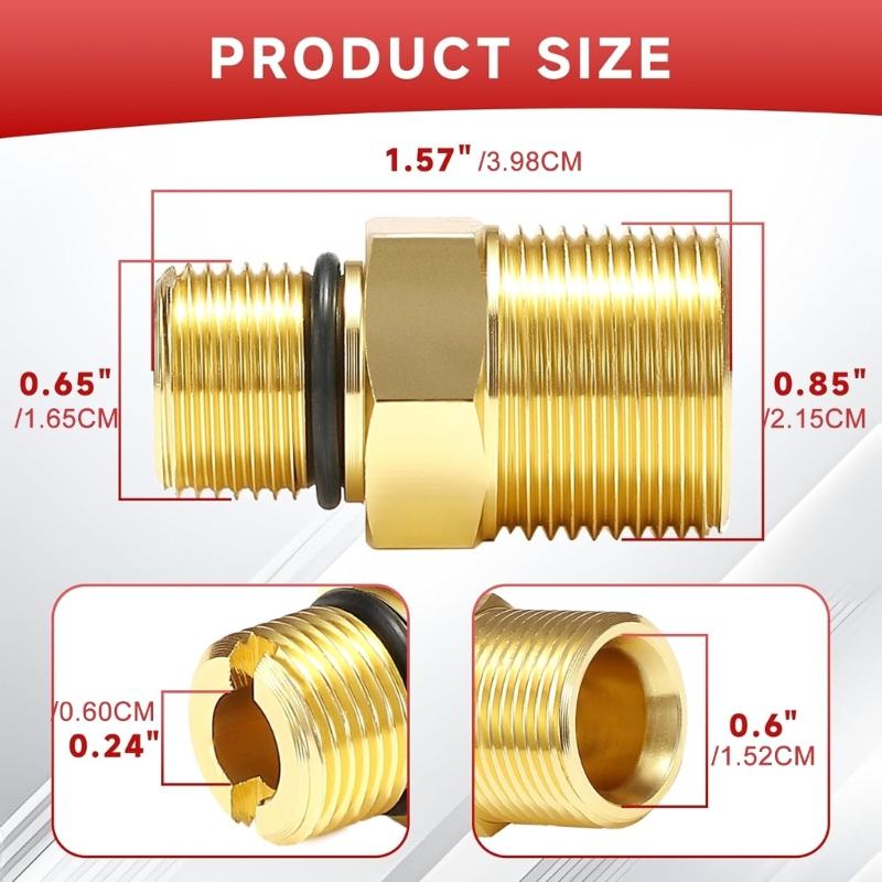 2Pcs Aluminum Water Outlet Fittings With O Rings Seals Water Outlet Fitting For High Pressure Washing Pumps Connection