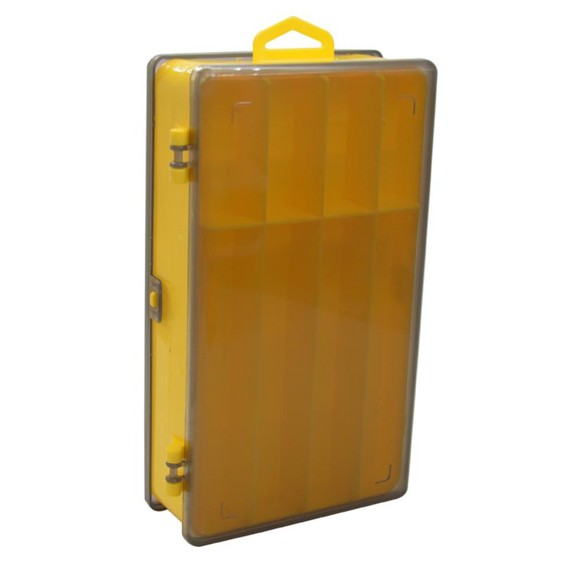 

Рибальська коробка двостороння органайзер для рибальського приладдя чохол для зберігання гачків для приманок з дренажем жовтий