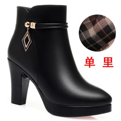 Autumn Winter Women Fashion Boots New Keep Warm Plush Ankle Boots Snow Boots Comfort High Heels Soft Leather Cotton Shoes