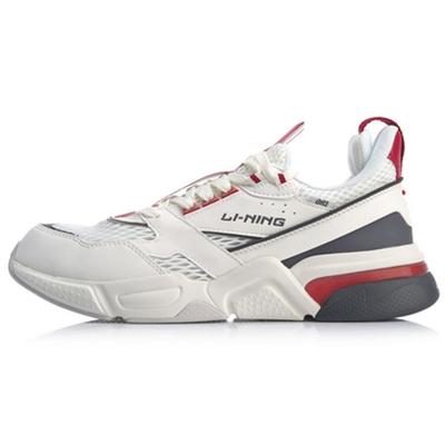 Li Ning Journey Résistantes à l'abrasion Respirantes Basse Coupe Chaussures de Sport Décontractées Homme Blanc Brumeux AGCP061-2