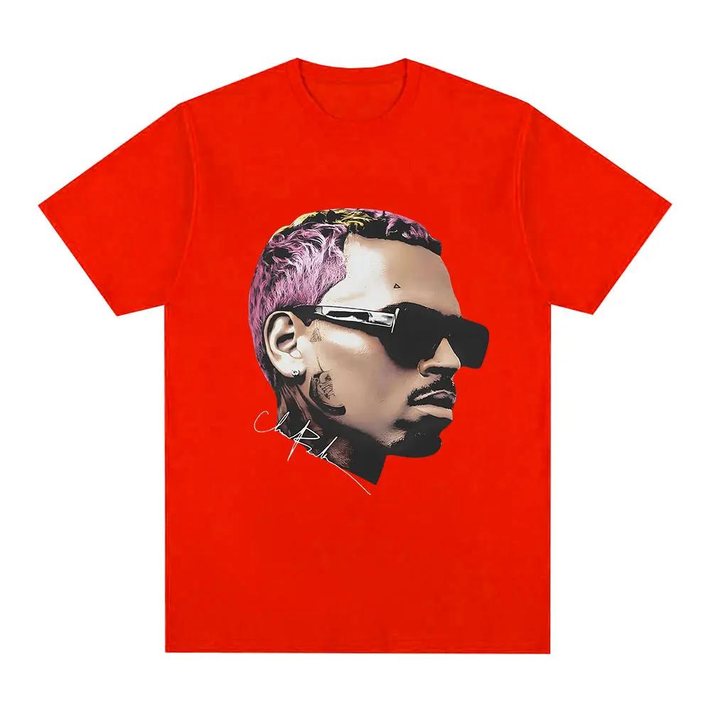 Rap singer Chris Brown BreezyBig Face Graphic T-shirt Harajuku women's short sleeved Tshirt street