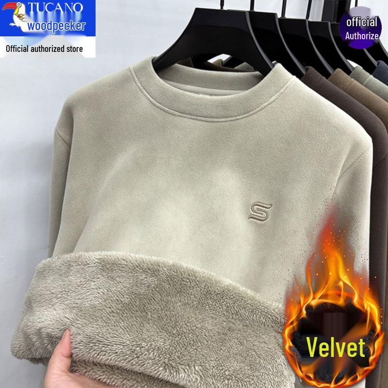 

Woodpecker Men s Double-Sided Fleece Hoodie - Thick Warm Pullover Sweater 3XL for 150—165 lbs