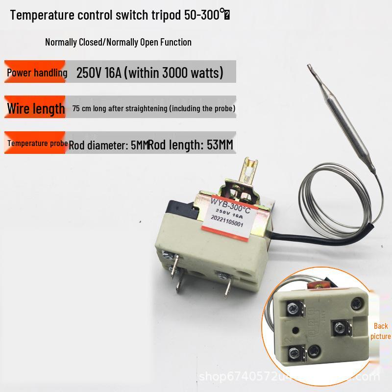 Adjustable Temperature Control Switch for Fryer, Oven, Kettle, Griddle & BBQ Thermostat